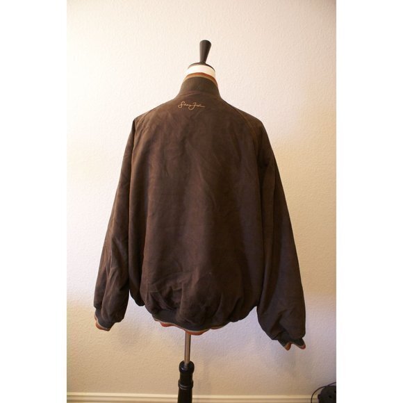 Men's Sean‎ John Faux Suede Bomber Jacket Long Sleeve Size XL - Picture 4 of 12
